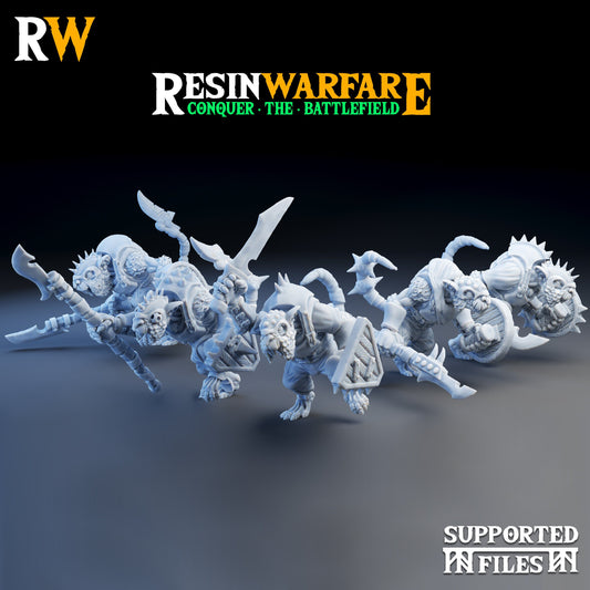 Ratkin Warriors - Vermin Warriors - 5 Figures - - Kings of War - Warhammer