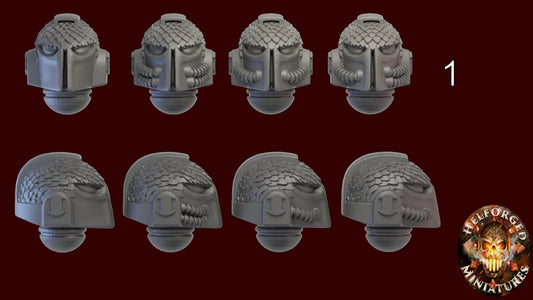 10 Hydra Legion Helmets - Helforged Miniatures