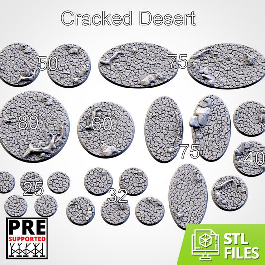 Cracked Desert Bases - 25mm - 100mm - Txarli Factory - 40k