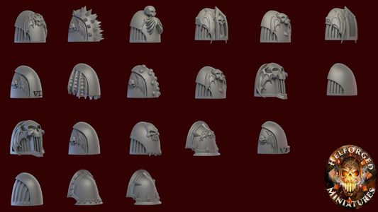 10 Assorted Midnight Count Shoulder Pads - Helforged Miniatures