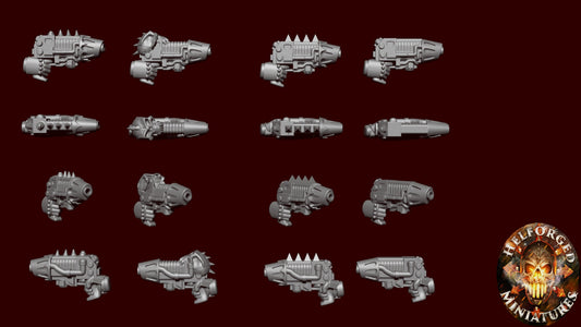 10 Assorted Plasma Pistols - Helforged Miniatures
