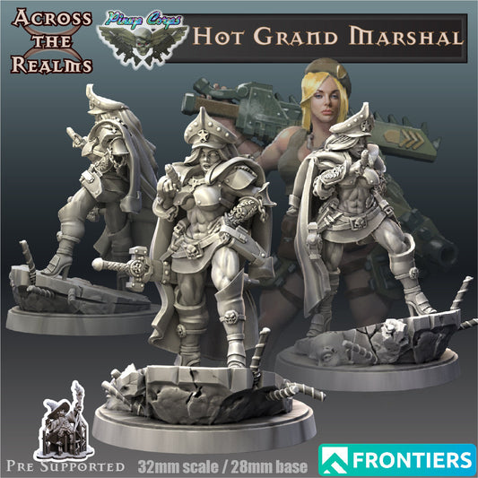 Hot Grand Marchall 1 Model - Pinup Corps - Across the Realms - SciFi - Suitable for Stargrave, OnePageRules, any Sci-Fi tabletop game