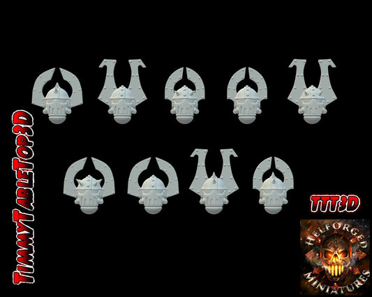 10 x Mk 2 Carnage Helms part 1 - Helforged Miniatures